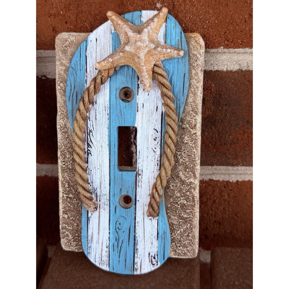 Mermaid On Rock Outlet Cover & Flip Flop Switch Cover Beach Nautical